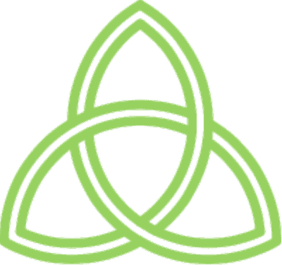 mindbodysoul thin green 75% triquetra trinity knot