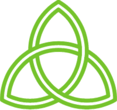 mindbodysoul thin green triquetra trinity knot