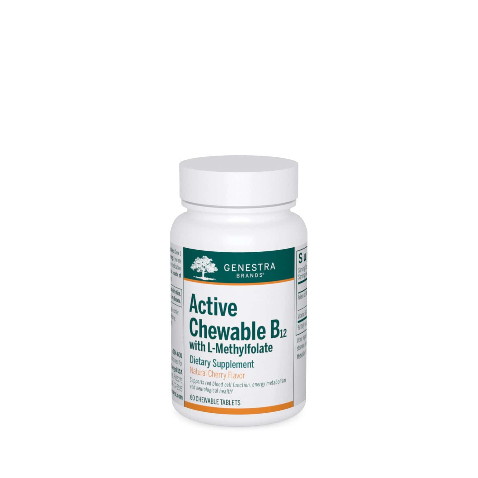 Active Chewable B12 with LMethylfolate 60ct Genestra Brands