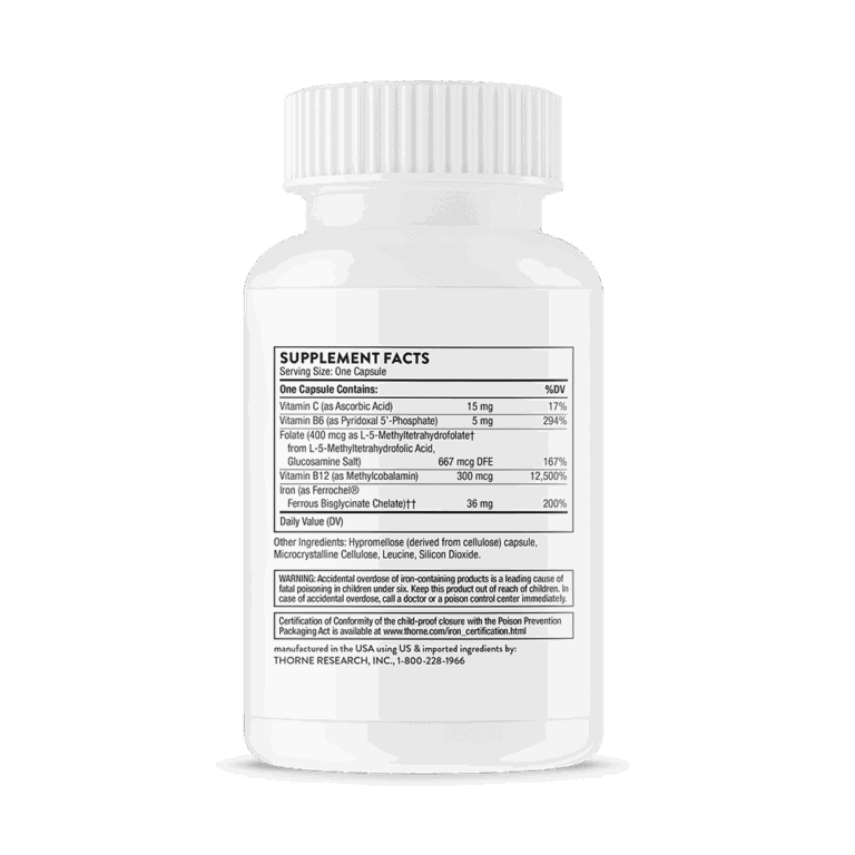 Advanced Iron Complex 60ct | Thorne | Quality & Authenticity