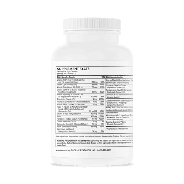 Advanced Nutrients 240ct by Thorne Back