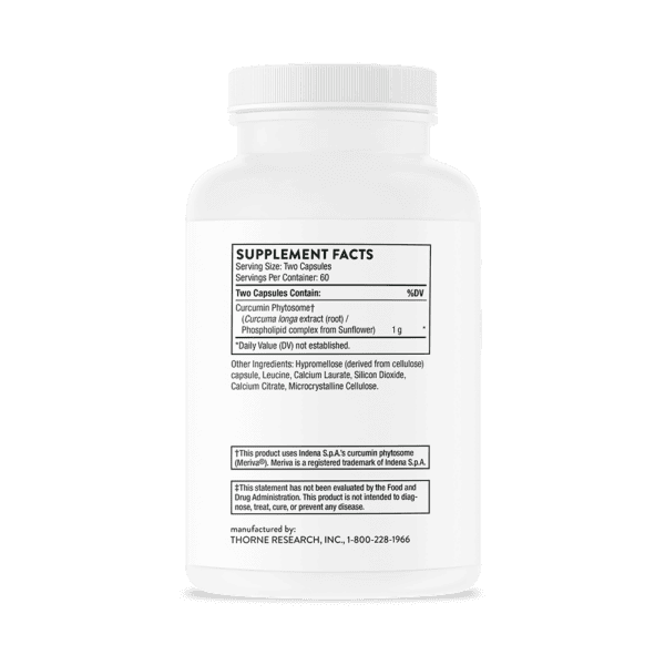 Curcumin Phytosome 120ct by Thorne Back