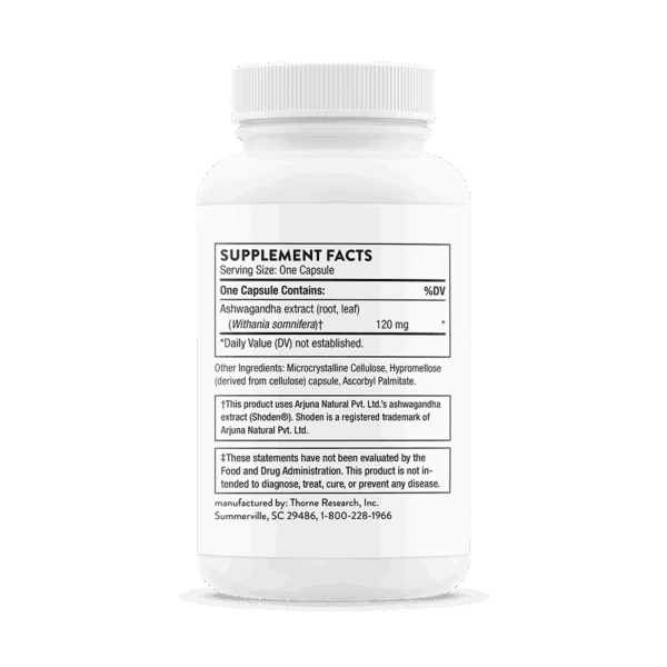 Ashwagandha 30ct by Thorne Back