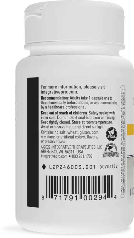 5-HTP 60ct by Integrative Therapeutics Side