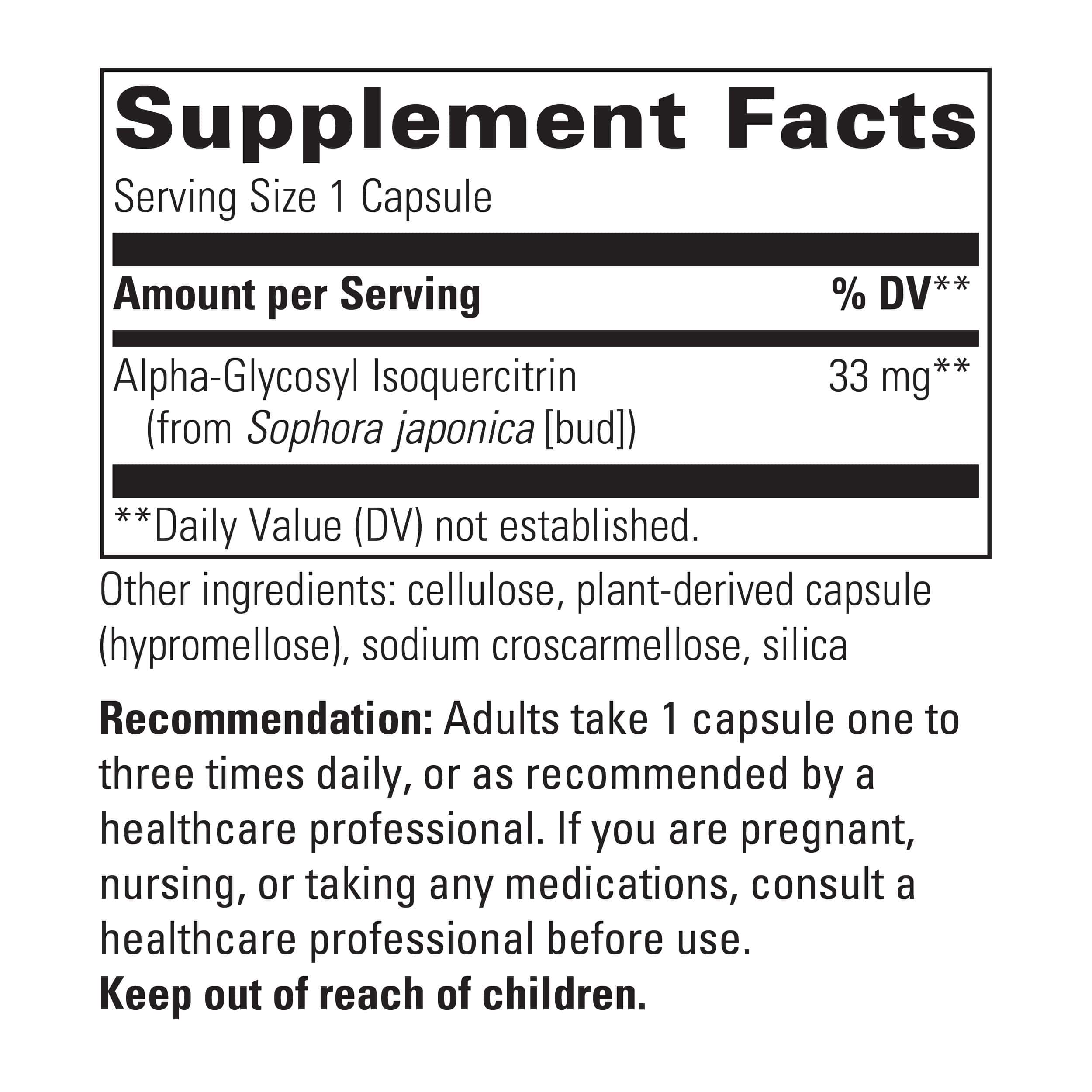 Alpha-Glycosyl Isoquercitrin 60ct Integrative Therapeutics SF