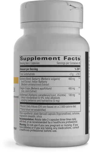 Berberine Complex 90ct by Integrative Therapeutics Back