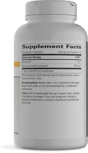 Betaine HCl 250ct by Integrative Therapeutics Back