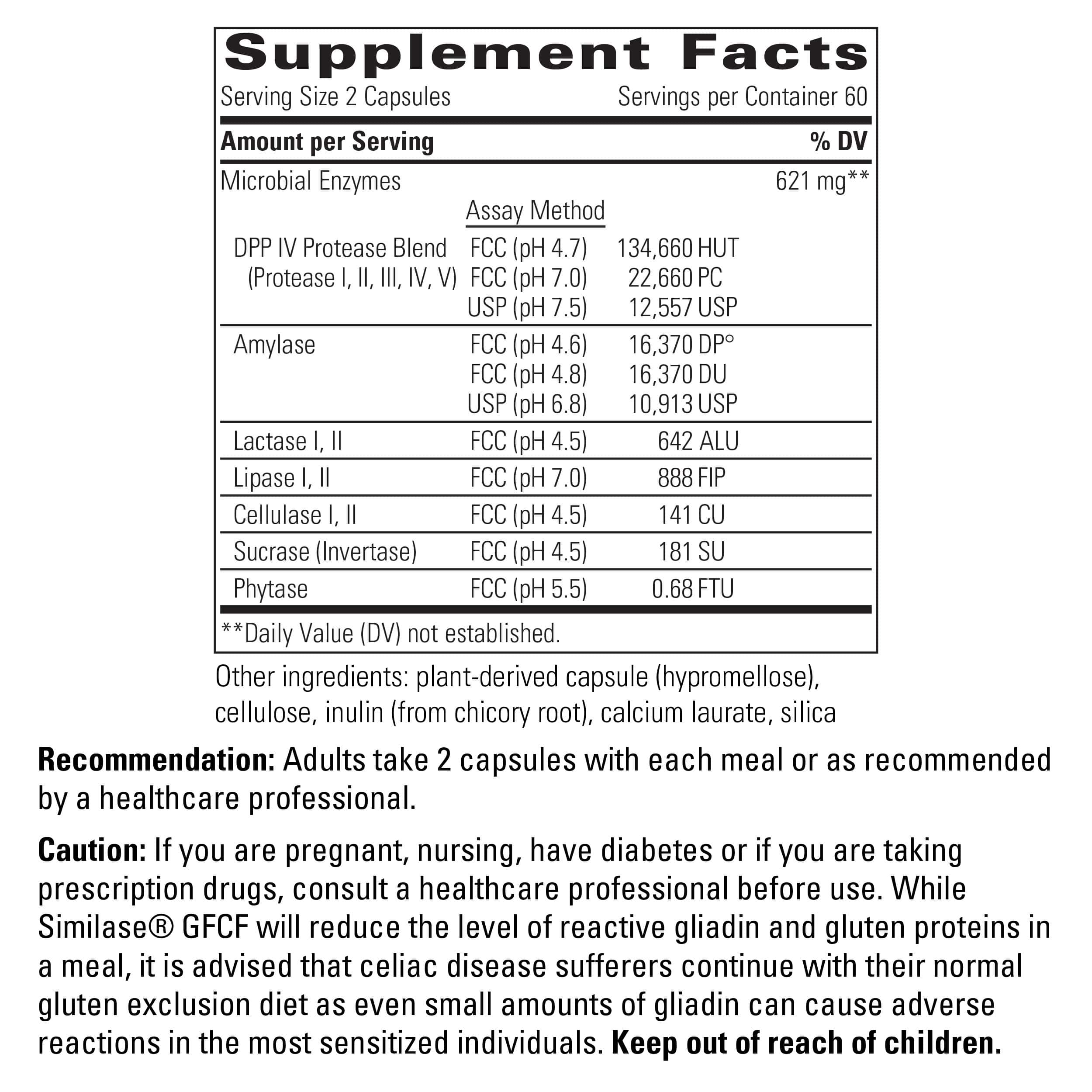 Similase® GFCF 120ct Integrative Therapeutics SF