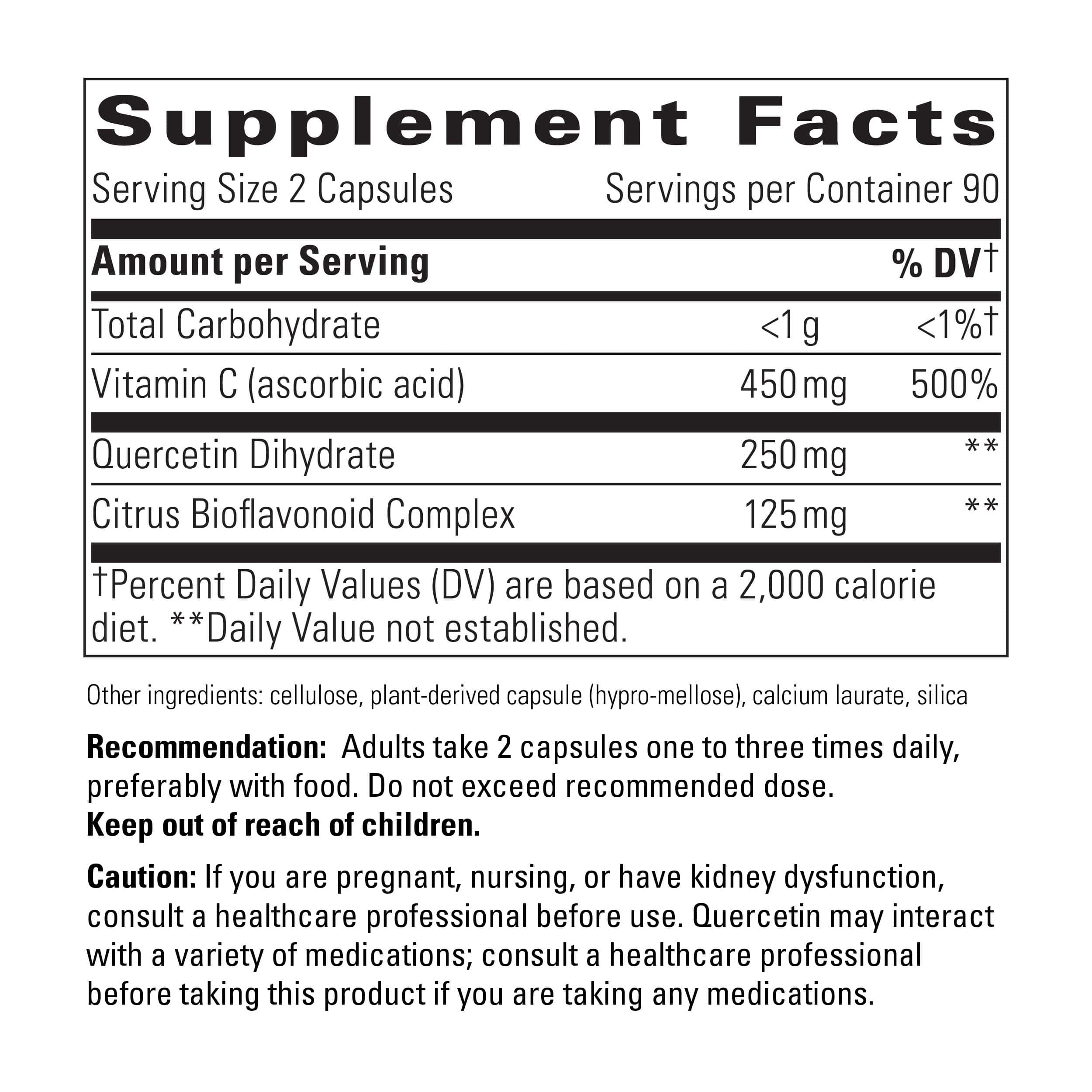 Vitamin C With Quercetin 180ct Integrative Therapeutics SF