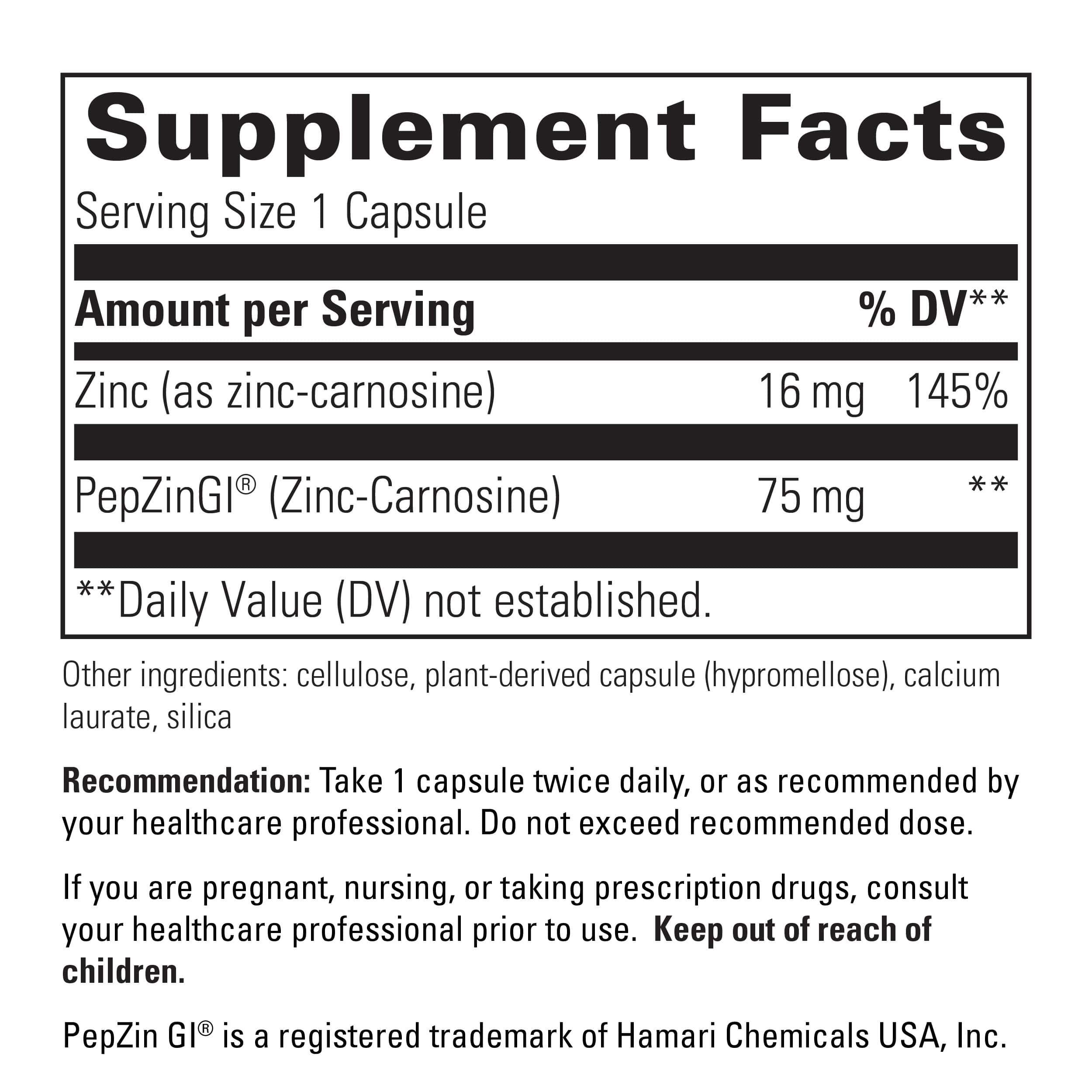 Zinc-Carnosine 60ct Integrative Therapeutics SF