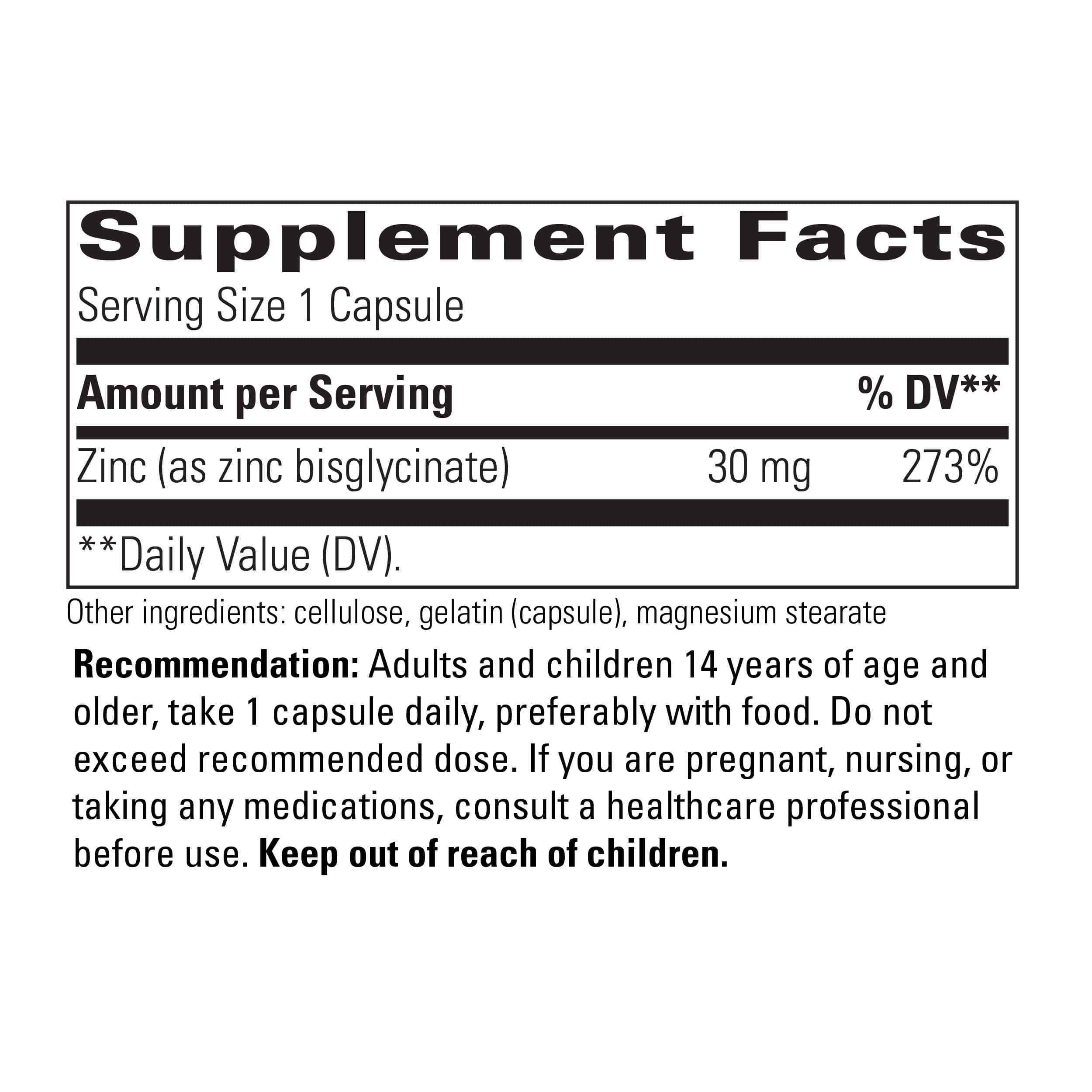 Zinc Chelate 100ct Integrative Therapeutics SF